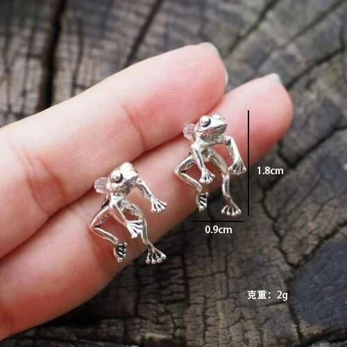 

Новые товары, ретро серьги-гвоздики в виде лягушек, ювелирные изделия, персонализированные серьги-гвоздики, модели на заказ. серебряный