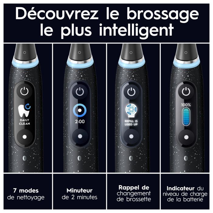 Brosse à Dents Électrique - Oral-B - iO Series 10 - Connectée Bluetooth - Charge Rapide - 6 Modes de Brossage