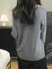 Yokbeer Merino Wool First Long Seamless Knitwear for 100% Women's V-Neck Sweater, Line, Ready-to-Wear, Warm, Sleeve, Cashmere-Like, Fall/Winter (Gray,