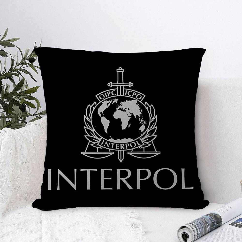 IInterpols LOGO Office Cushion Pillowcase Car Cushion CoverXCM Lumbar Pillowcase Sofa Pillowcover