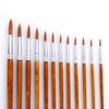 12Pcs Nylon Hair Wooden Handle Paintbrush Water Color Drawing Painting Brushes