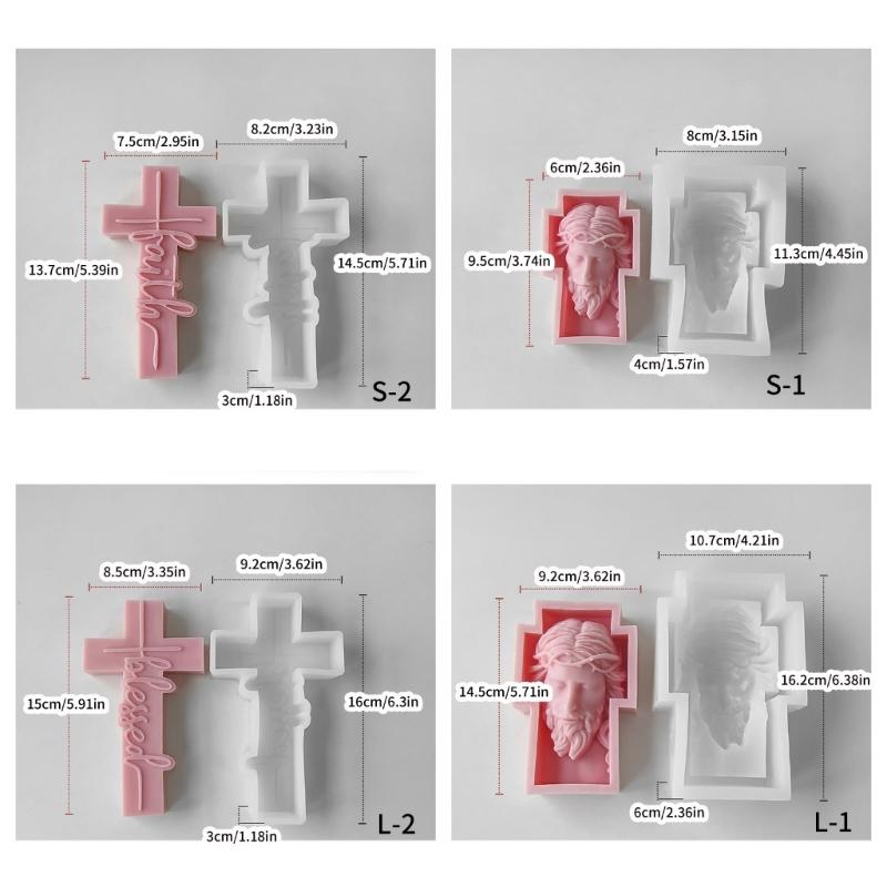 Stampo in Silicone Statua Croci 3D Scultura Busto Unico Stampo Candela Stampo Resina Gesso Ornamento Regalo Fatto a Mano per Artigianato