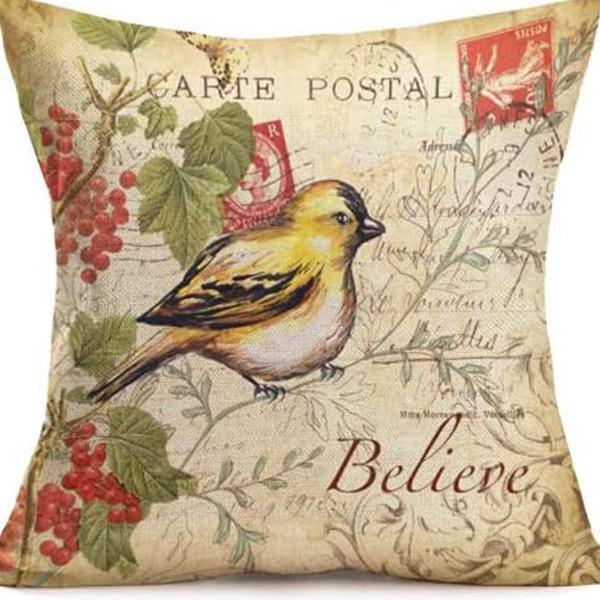 American Retro Printed Linen Pillowcase Living Room Sofa Office Pillow Car Cushion Cover