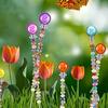 DIY Mini Garden Beaded Stakes Kit Wands Decor 8 Mini Garden Stakes,featuring 8 Threaded Rods,8 Hex Nuts,8 Vibrant Stopper Tops