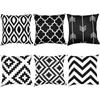 Black White Ric Pillow Covers 18X18 Inches Simple Black White Ric Pattern Pillowcase Decorative Throw Cushion