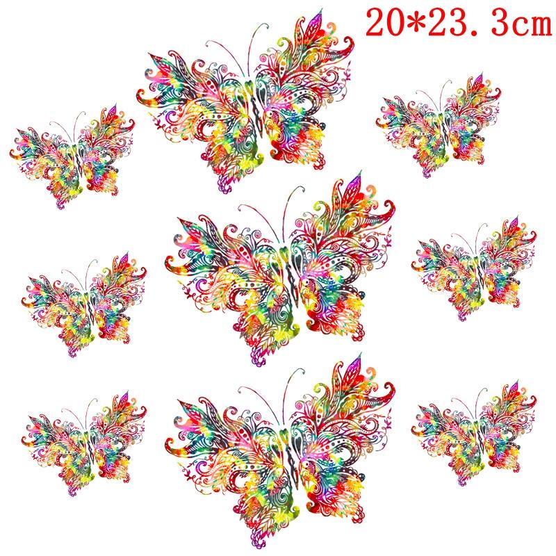 

10PCS Whole Colorful Butterfly Series Iron-On Transfers Patches For Clothing Stickers Heat Thermal Transfer For Clothes DIY