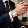 Men's Casual Watch Diamond Iced Bezel Quartz Wristwatch Sports Waterproof 30m Chronograph Fashion Silicone Band Reloj Hombre
