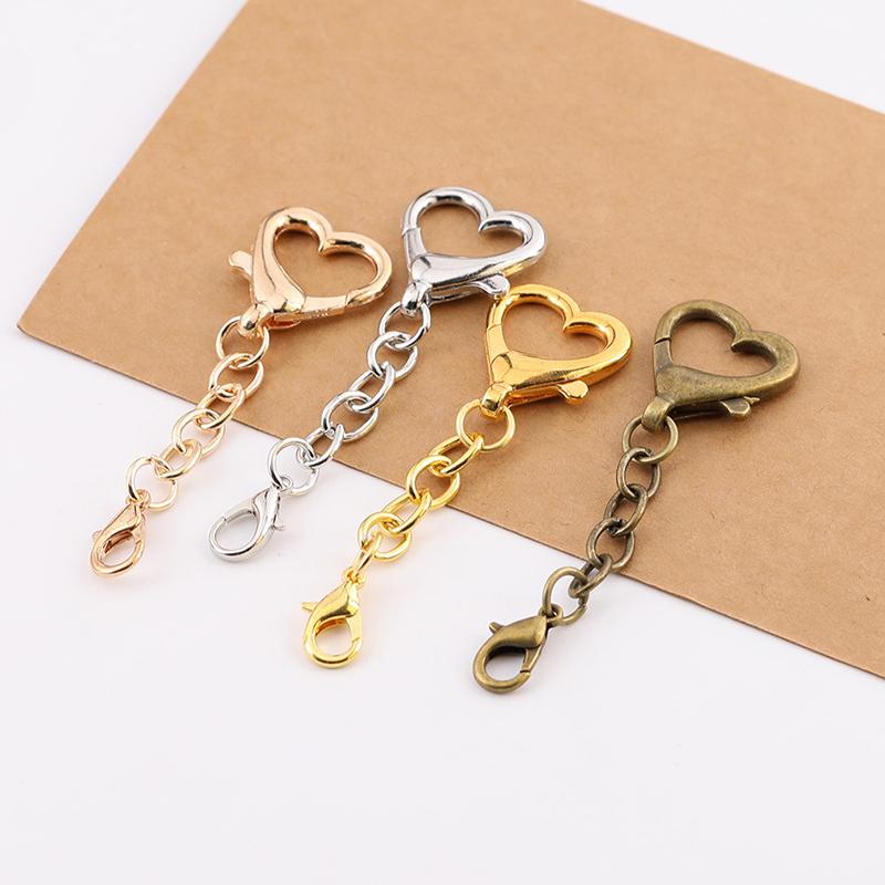 10Pcs Unique Alloy Heart Keyring Pendant Heart Shaped Clasp For Diy Projects