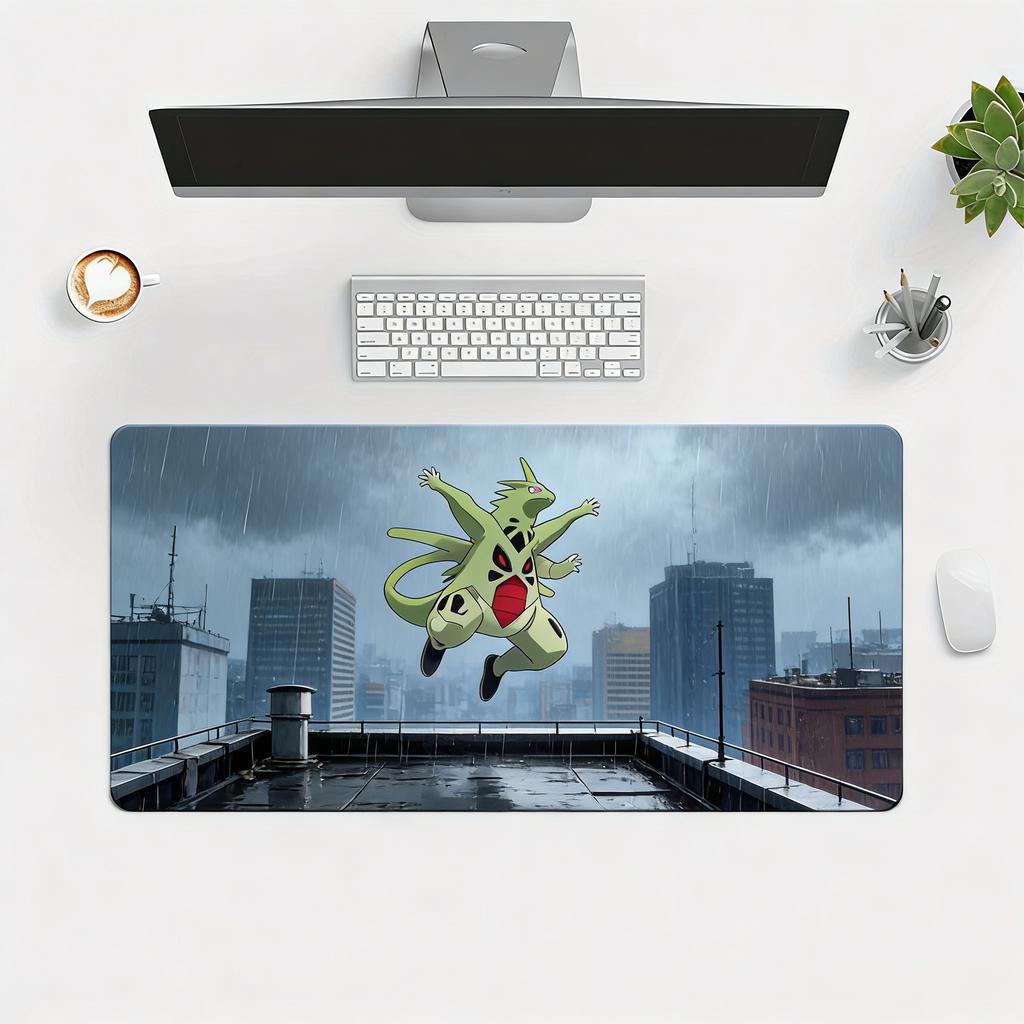 Pokemon Mega Tyranitar Crystal Power Scene Extended Gaming Mouse Pad Large Desk Mat