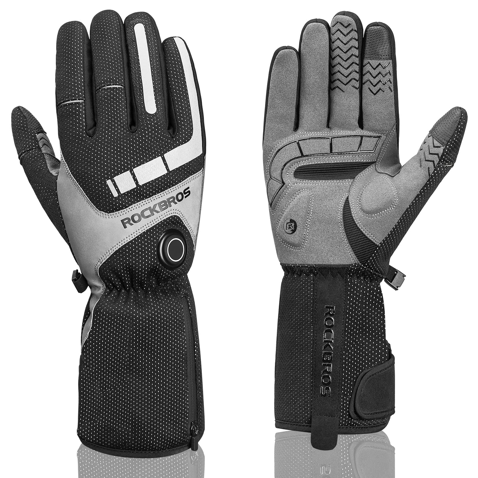 

ROCKBROS Подогреваемые Холодные Мотоциклетные Температурные Сенсорные 4000 мАч Мобильные USB для и Больше Перчатки, Зима, Погода, Перчатки, Ветрозащитные, 45-65°C