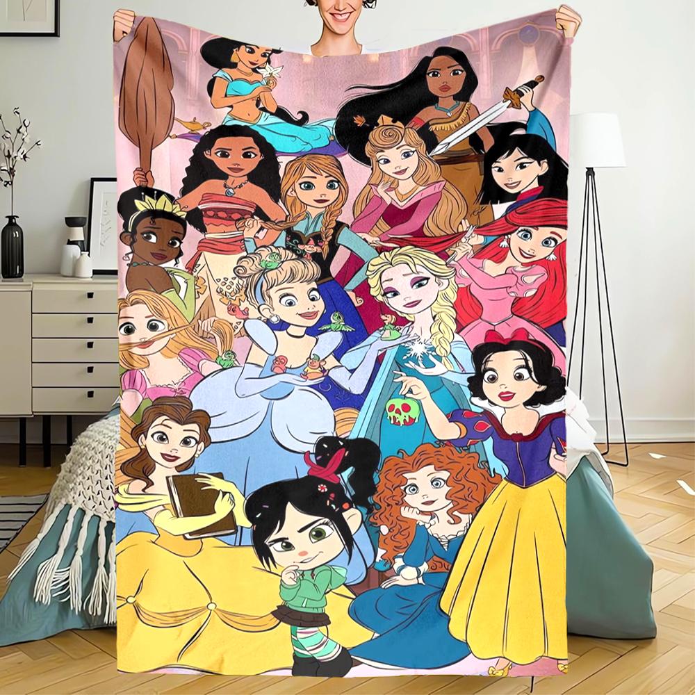 Princess Theme Printed Blanket - Perfect for Couch, Bed, Travel & Outdoor Use | Machine Washable, Cozy & Durable.