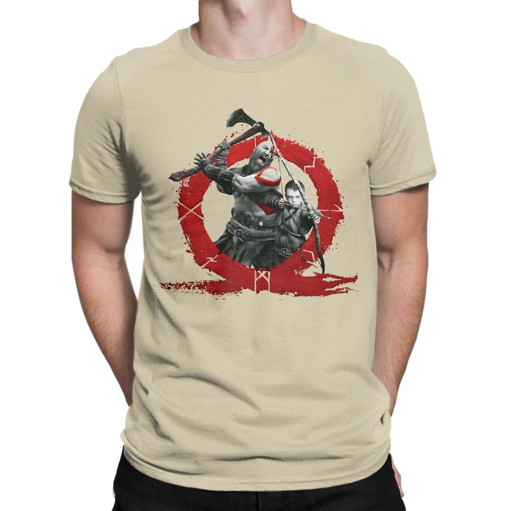 Kratos And Atreus Graphic 100 Cotton Tshirt God Of War Tops Tees For Unisex