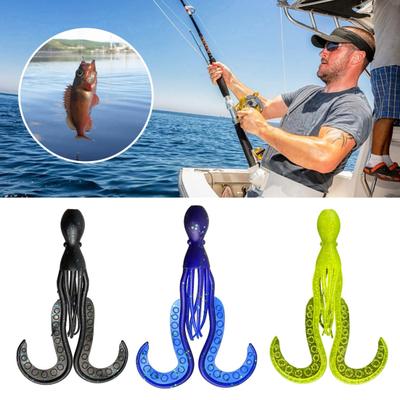 10Pcs 11CM/4.2G Luminous Soft Octopus Bait Colorful TPE Glow-in-the-dark Realistic Bionic Artificial Squid Lure Saltwater Freshwater Trolling Fishing