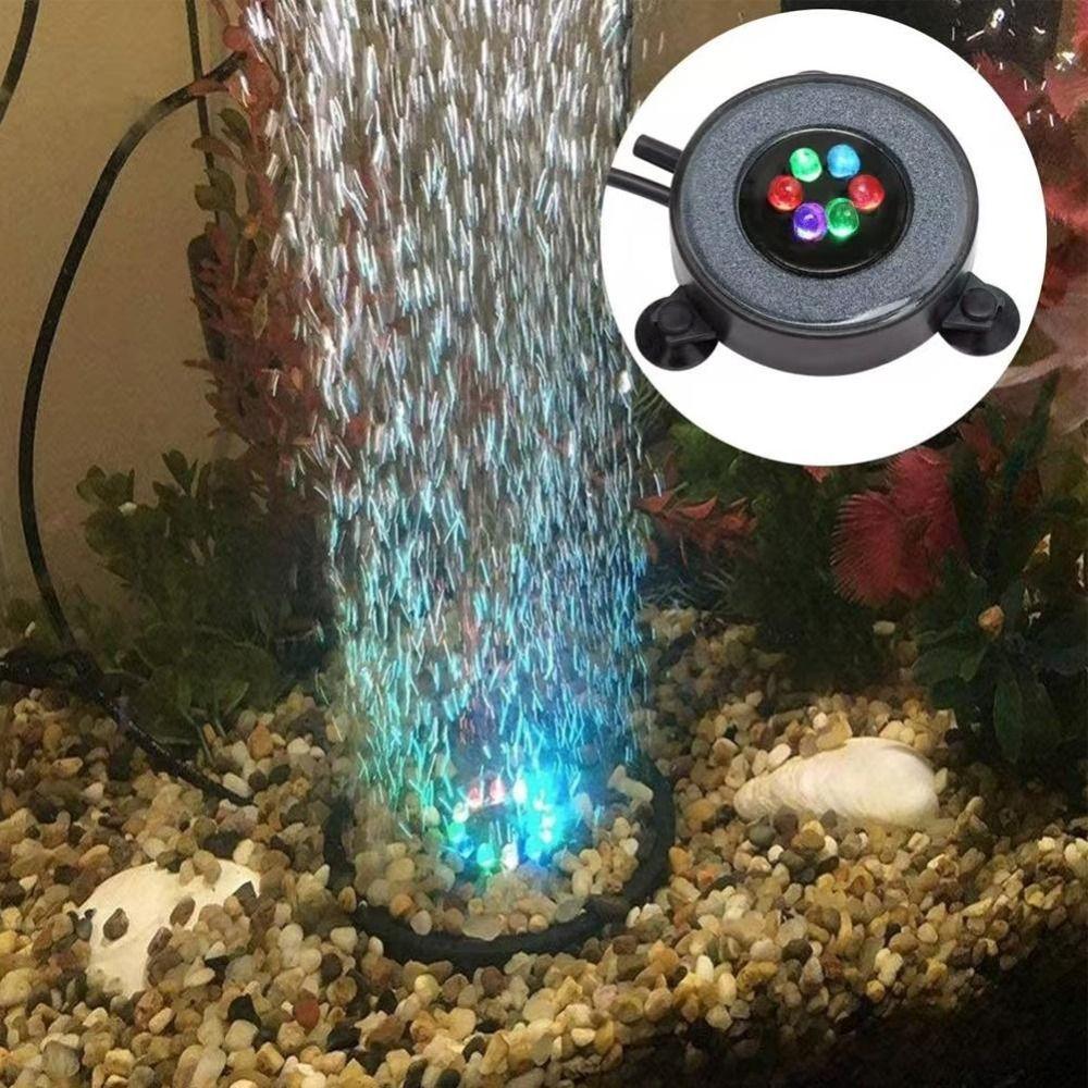 Luce Bolle Acquario Alimentata da USB Lampada a Disco d'Aria LED RGB per Decorazione Paesaggio Acquario