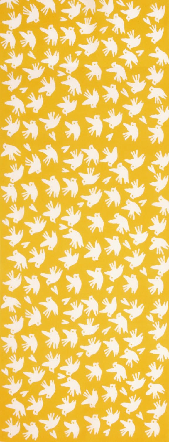 

IKS Chusen Tenugui Hand Made in 34 x Prime Fabric Poppo Towel, Japan, 88cm, 100% Cotton, (Unshrunk) (Hato Yellow)