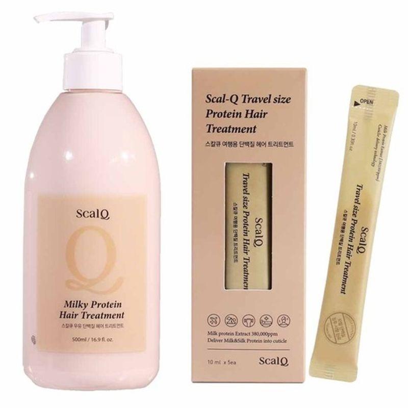 

ScalQ Milk Protein Hair Treatment 500ml + 5 Travel Treatments Treatment Set