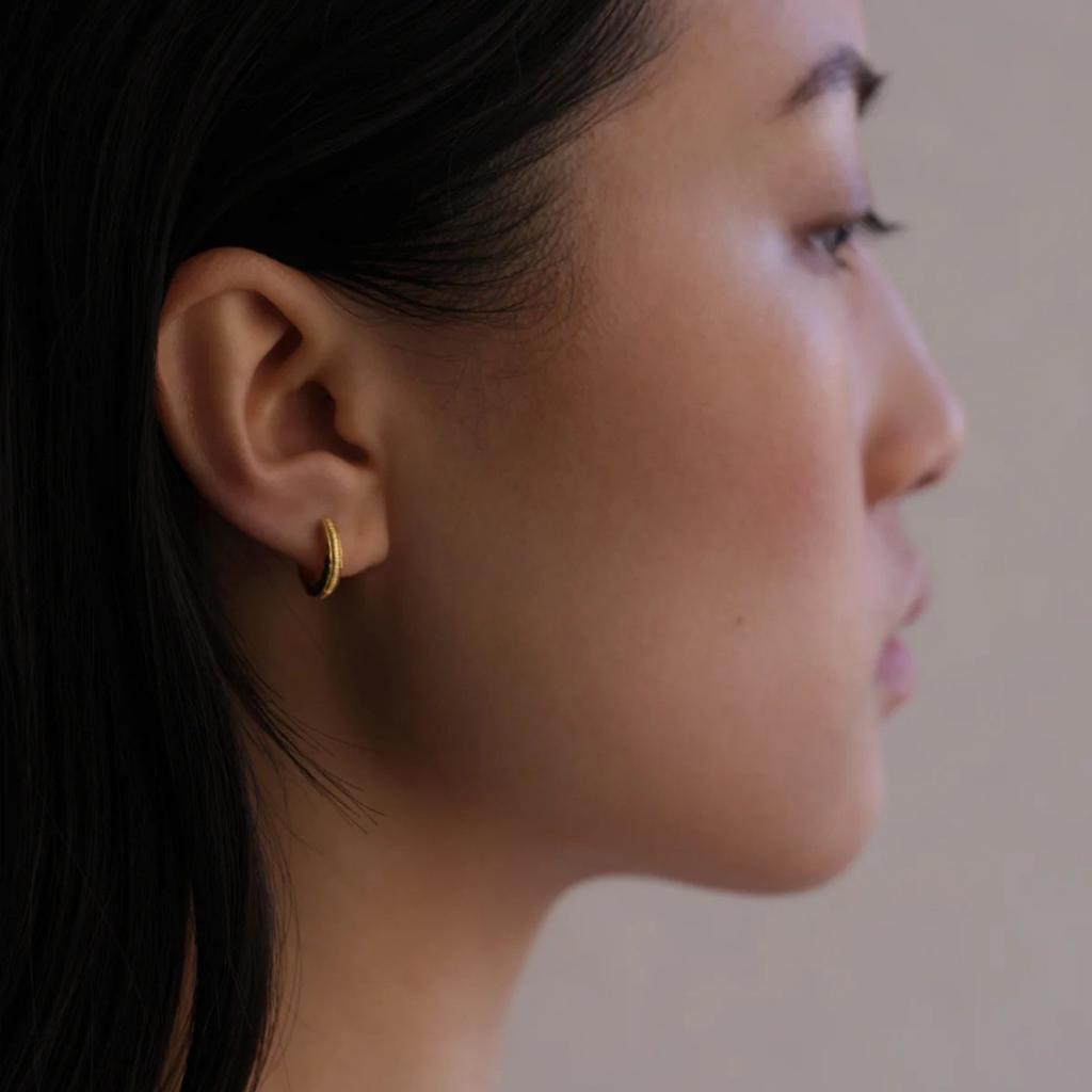 French Xiaoxiangfeng Premium Metal Copper Plated 18K Real Gold Earrings, Ear Buckles, Niche Temperament, Simple Trendy Fashion Earrings