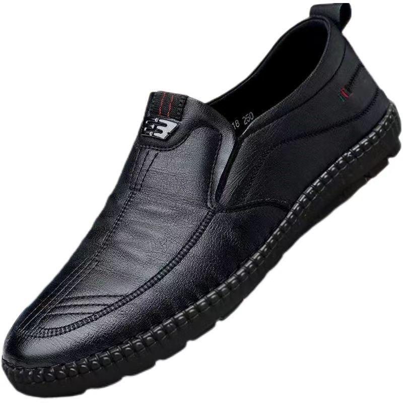 New Men's Leather Shoes Outdoor Casual Shoes Breathable Non Slip Flat Shoes Men's Driving Walking Shoes Zapatos De Cuero