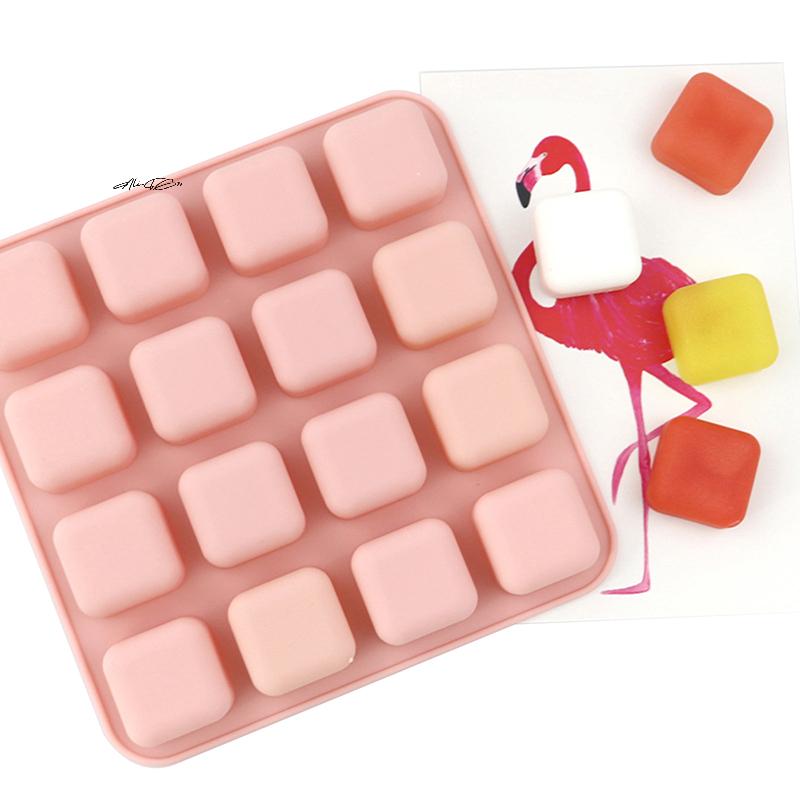 16-Cavity Square Silicone Candy Mold for Chocolate Truffles Fat Bombs Keto Snacks Gummy Jelly Wax Melts Ice Cub Tray