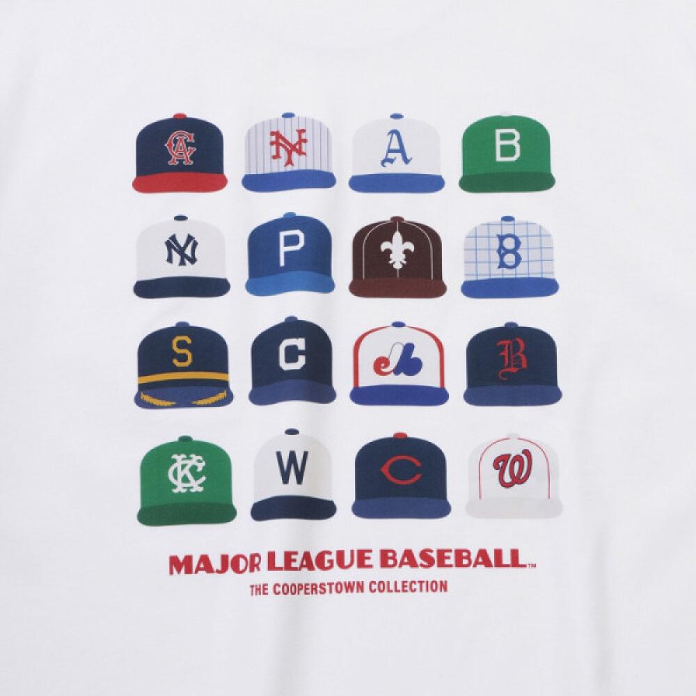 New Era VinTage PosTer T shirT mulTi whiTe Suwon Mlb