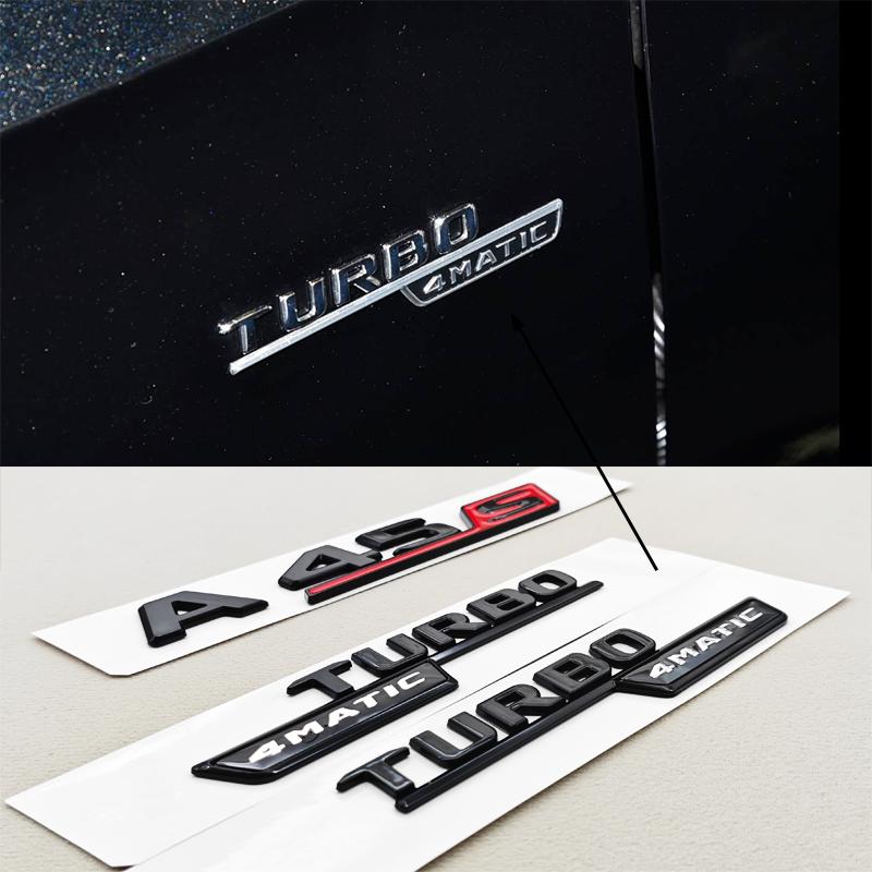 3D ABS Sticker Car Logo A35 A45 A45S Letter Rear Trunk Emblem Nameplate For Mercedes Benz A Class A35 A45 A45S W177 W176 V177