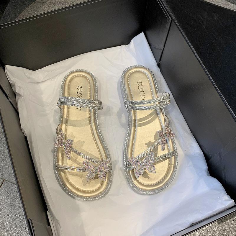 Roman sandals women's summer 2025 explosion fairy style temperament French style with skirt slippers women wear beach shoes