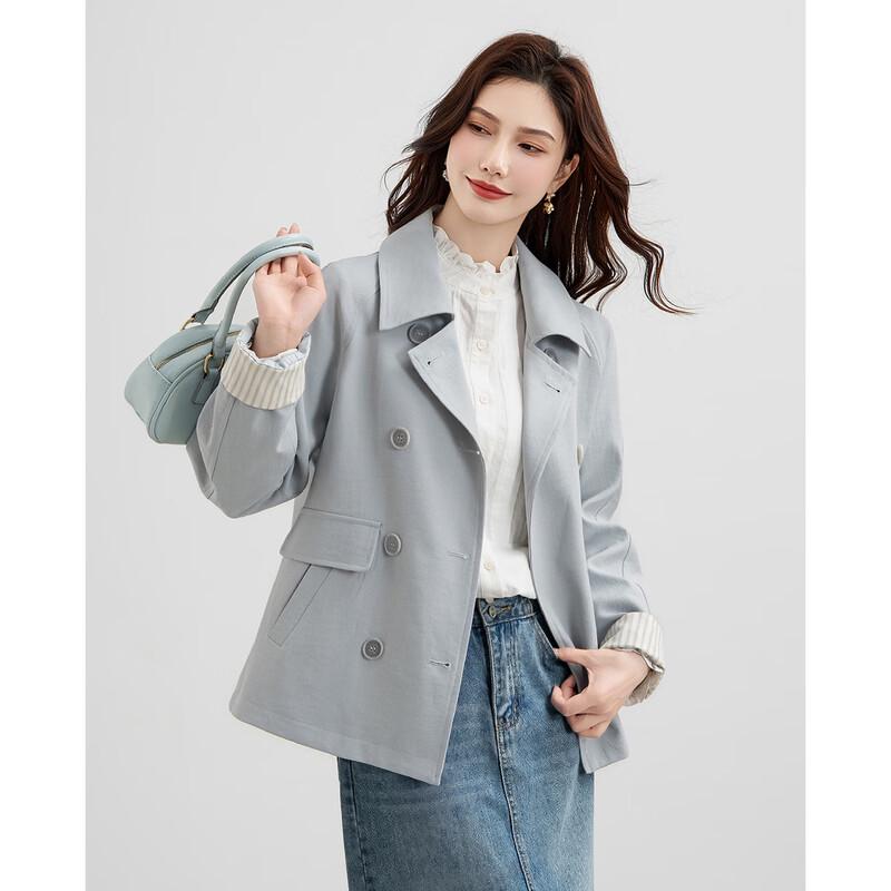 TERRE BLEUE Women's Short Trench Coat