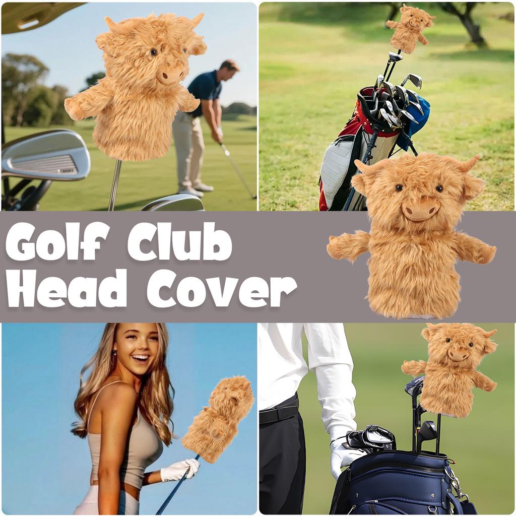 Golf Blade Putter Cover Golf HeadCover Animal Plush Driver Cover Protective Headgear Golf Club Supplies for 460CC Golf Club