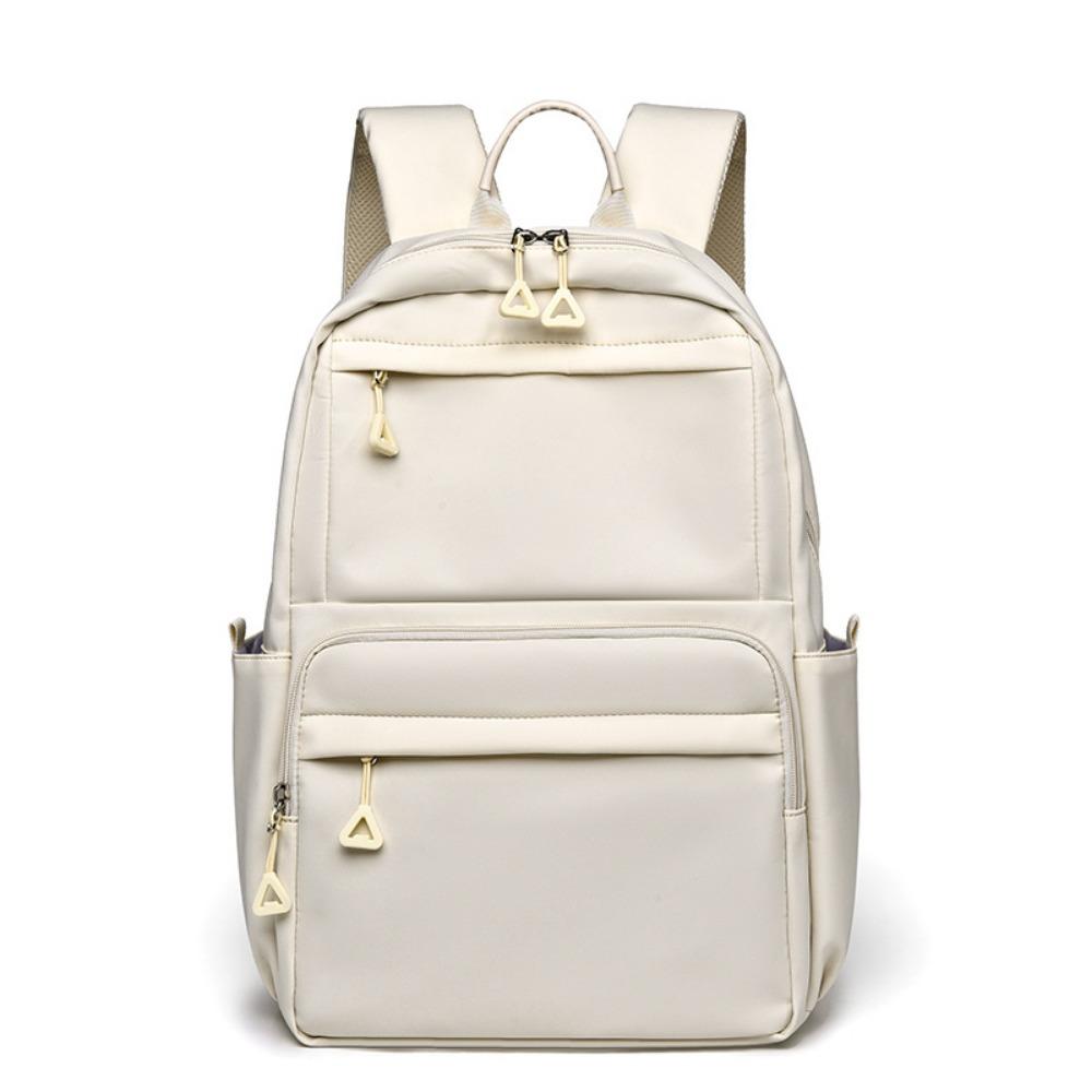 Large Capacity Student  Backpack Solid Color School Bag Trendy Laptop Backpack  Daily Use белый