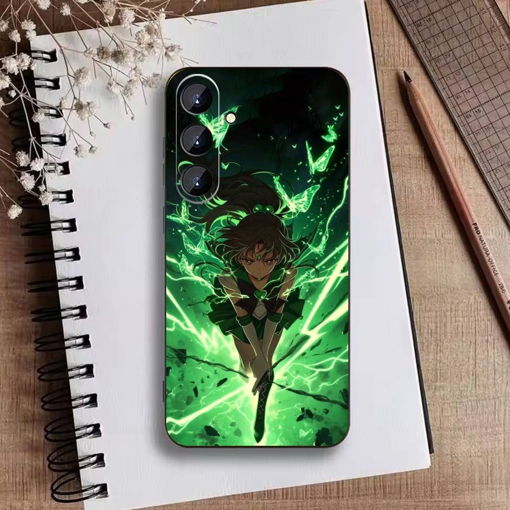 Cartoon S-Sailor M-Moon Phone Case For Samsung Galaxy A73,A21s,A22,A31,A52,A53,A71,A41Soft Black Shell
