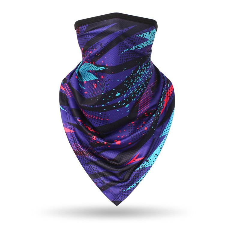 Summer UV Protection Cycling Triangle Face Mask Neck Gaiter Cover Scarf Paisley Ice Silk Mesh Bandanas