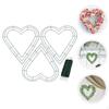 3x Heart Shaped Wreath Frame DIY Crafts Wall Form Floral Hoop for Wedding Anniversary,