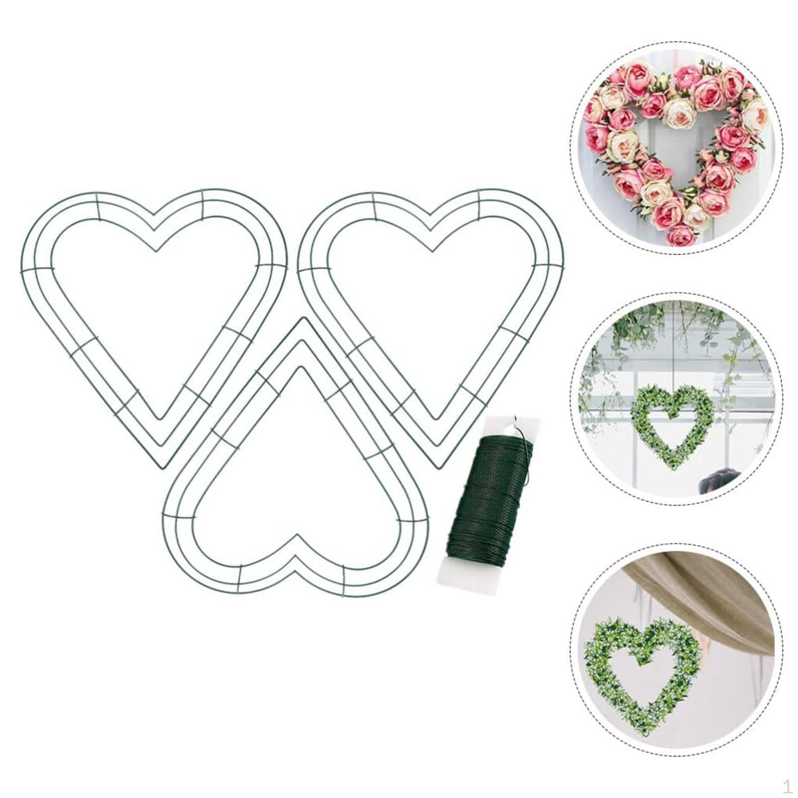 

3x Каркас венка в форме сердца, DIY поделки, Настенная форма, Флористическое кольцо для годовщины свадьбы,