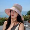 Summer Surround Big Brim Sun Hat Children Linen Splicing Bow Bucket Hat Outdoor Fashion Versatile Sunscreen Hat