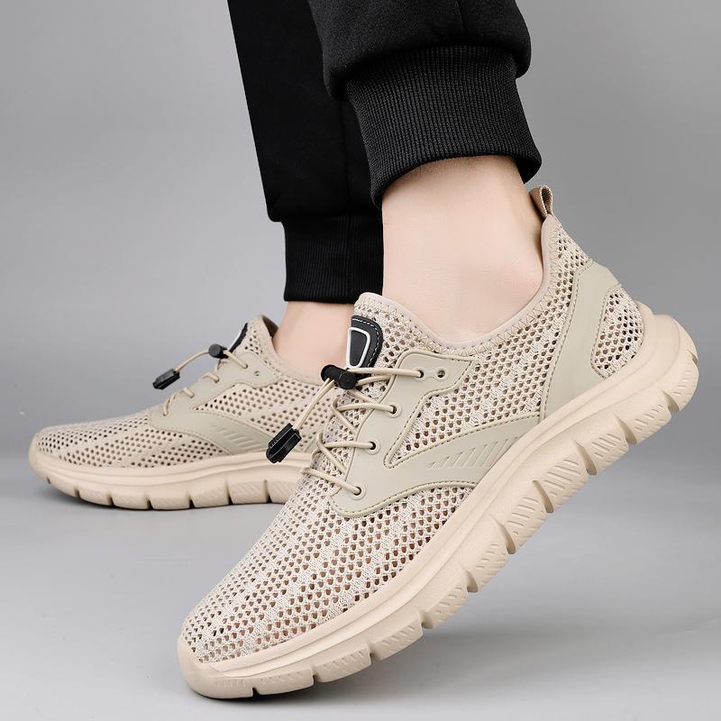 Mode 2025 Sommer Ausgehöhlt Atmungsaktiv Weiche Sohle Schuhe Herren Laufen Walking Mesh Schuhe Atmungsaktiv Männlich Pendeln Herren Tennis Schuhwerk