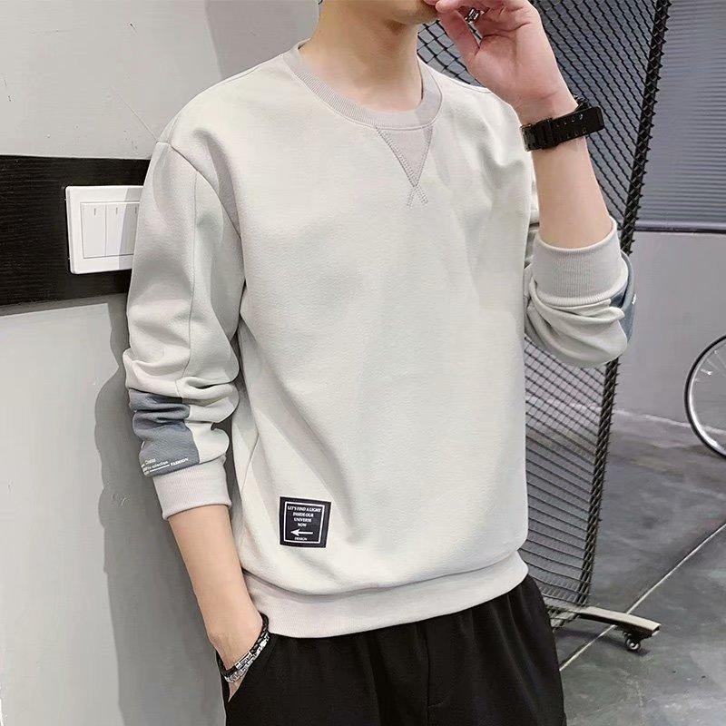 Men's Crew Neck Sweater Spring 2026 New Korean Version Trendy Casual Clothes Spring and Autumn Loose Long-sleeved Jacket