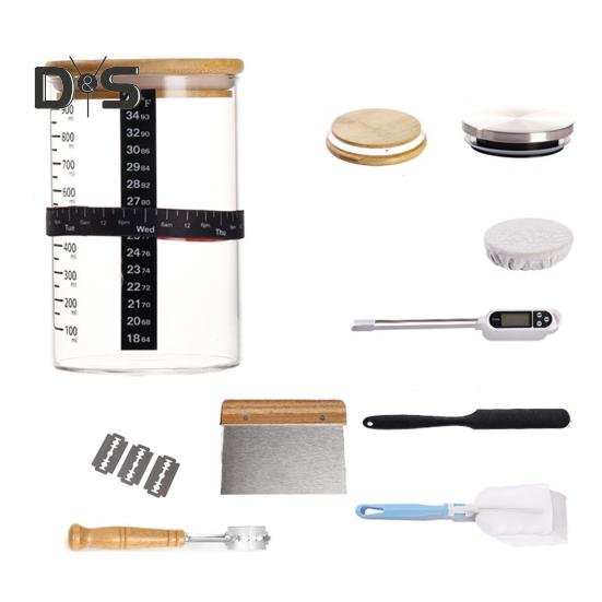 

Набор для закваски с широким горлом, большой емкости, без BPA, пищевой, легко моющийся, многофункциональный стеклянный контейнер для закваски A