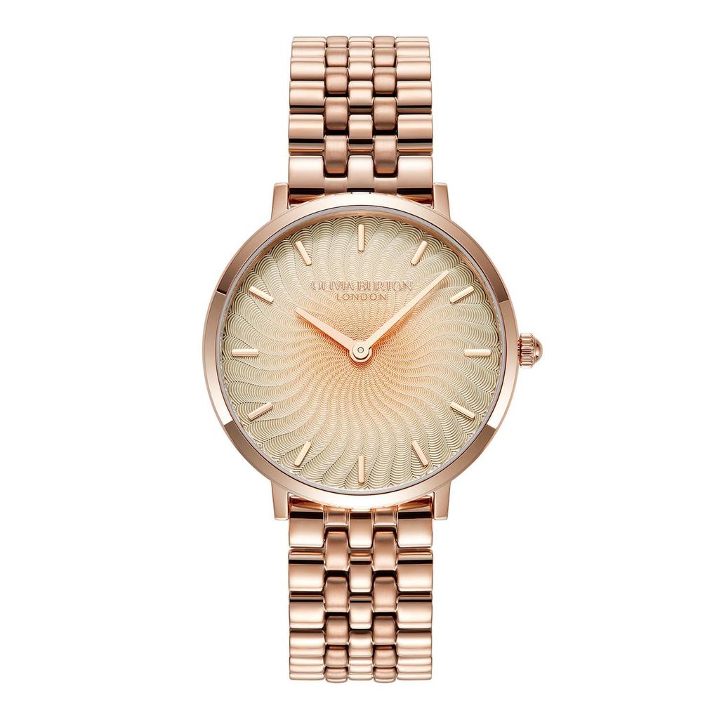 Authorized Dealer Olivia Burton Watch Ladies 24000139 Signature Radiant Sun Dub Gray Rose Gold Radial Ombre Rose Gold Bracelet 35mm [OLIVIA BURTON] &
