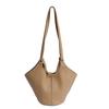 Niche high-end soft leather vegetable basket hand carrying bucket bag women's new commuter shoulder armpit bag