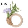Artificial Flower Napkin Rings Rosemary Ring, Farmhouse Wooden Ring Holder, Rustic Faux Decorative Holders for Weddings Wedding Bridal Shower