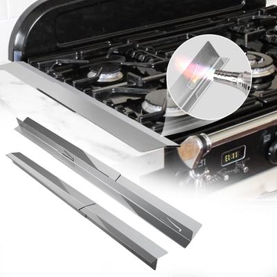 2 Pezzi Coprifessure per Stufa in Acciaio Inossidabile Resistenti al Calore Protezione per Stufa Lunghezza Regolabile