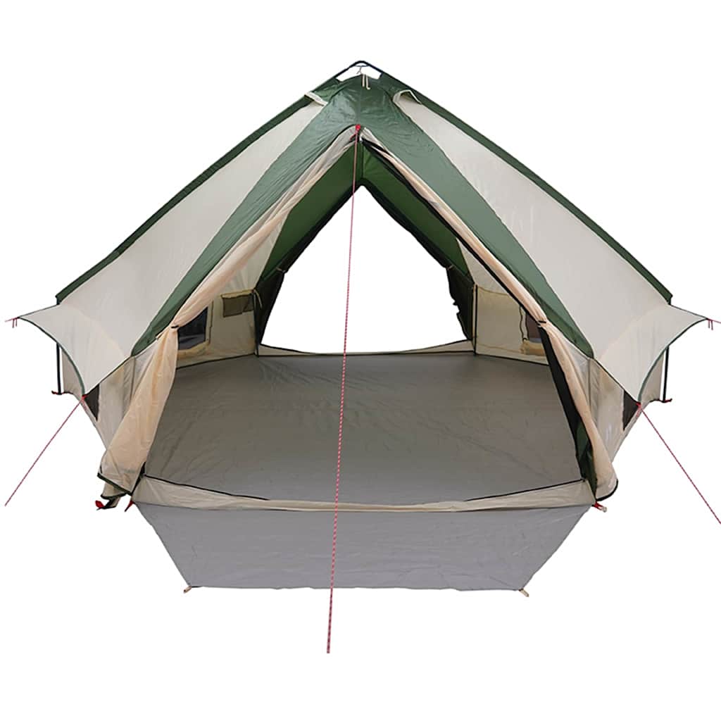 Teepee Tent for 10 Persons Green and White 567 x 470 x 242 cm