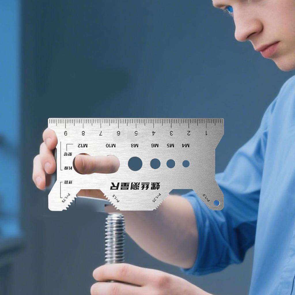 M4-M12 Screw Thread Pitch Gauge Ruler Measuring Tool Bolt Nut Metric Stainless Steel Screw Cutting Gauge Angle Model Measuring