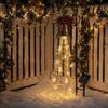 Traditional Xmas Lawn Stakes Christmas Bell Cascade Solar Yard Light for Decor Warm White Cascading Decorative Patio Lights Garden Stake Pathway