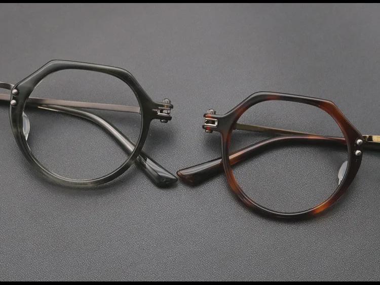 Retro Italian Handmade Pure Titanium Glasses Frame - Unisex Myopia Glasses with Mechanical Style