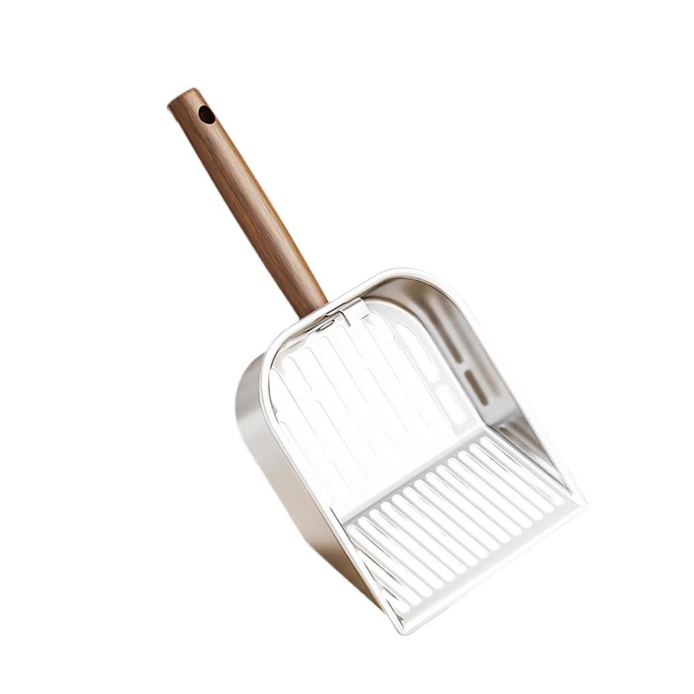 

Wooden Handle Cat Litter Scoop Stainless Steel Waste Removal Sifting Tool Apartment Living Stripe