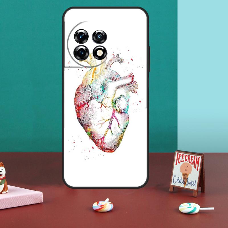 Human Heart Anatomy For OnePlus 15 13 12 11 10 13T 10T 10R 12R 13R Case For OnePlus Nord 5 CE 3 2 4 Lite N20 N30