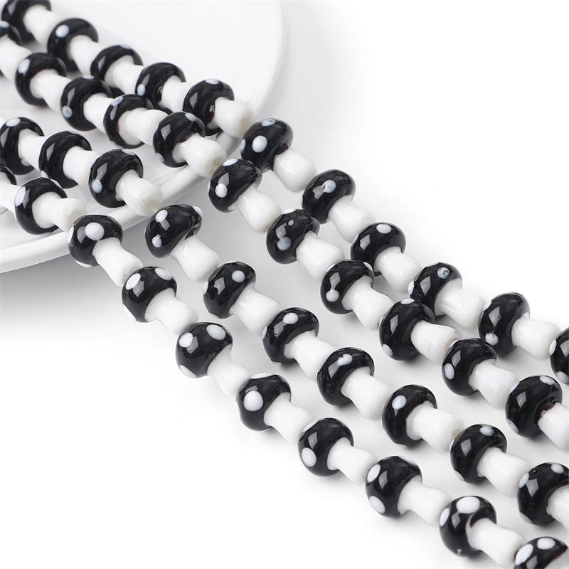 5-25Pcs Glazed Mushroom Glass Beads For DIY Jewelry Making Necklace Bracelet Earrings Craft Accessories