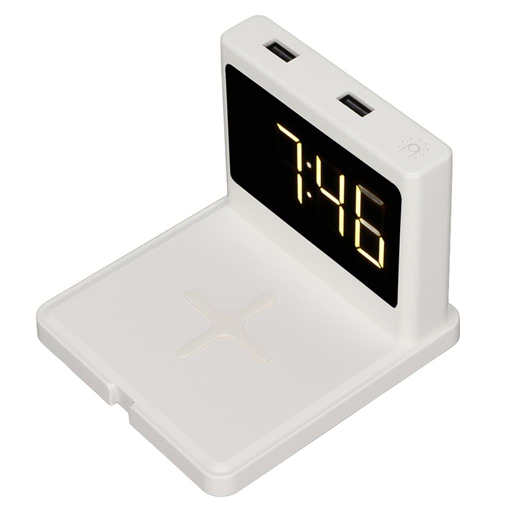 Phone Digital Clock   3 in 1 Type C Wireless Charging Alarm Clock with Snooze Button for Tablet   Fan