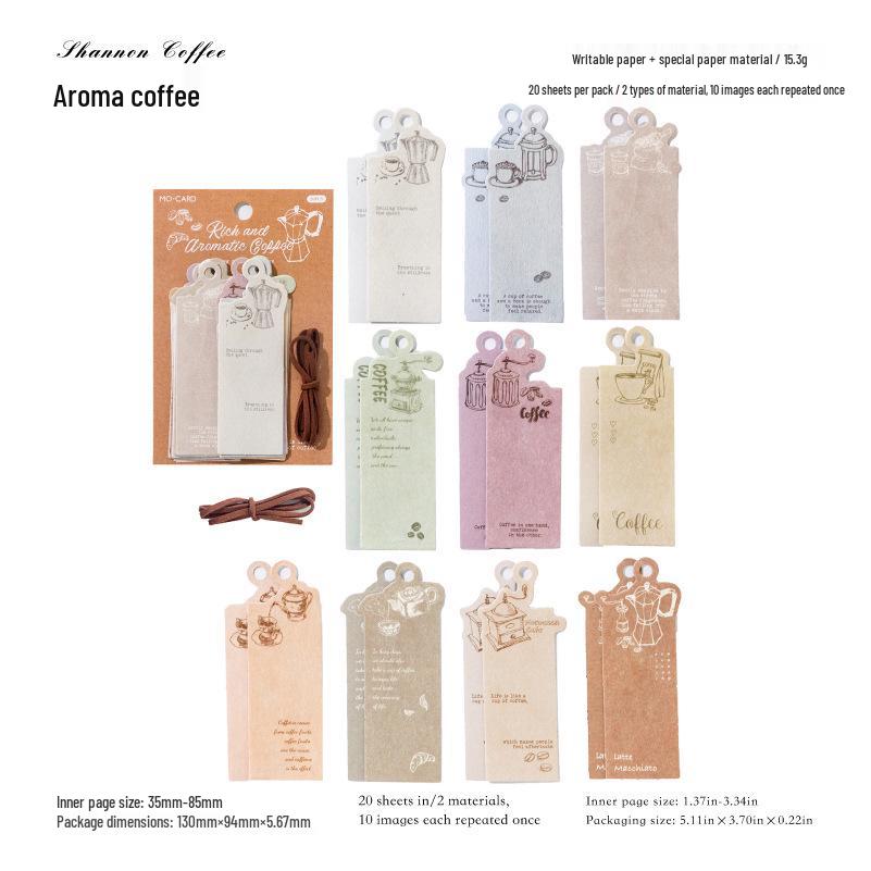 Momo Shuangxiang Sticky Notes Set: Retro Coffee Theme DIY Writing Material Series